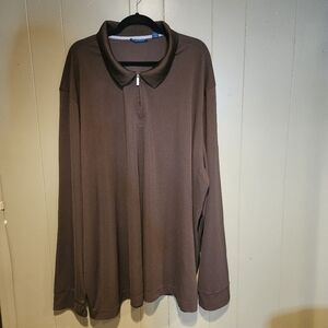 Perry Ellis Long Sleeve Polo Shirt, Mens, Size 4X, Olive Green